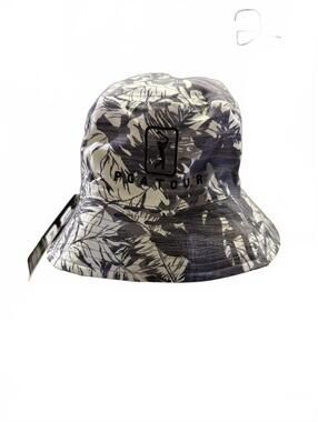 PGA Tour Reversible Gray Tropical Print Bucket Hat SPF 50+